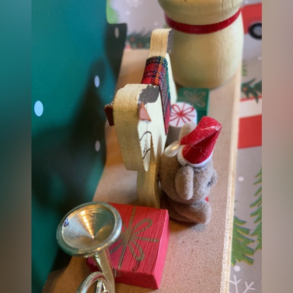 🌲🌸 Christmas Teddy Bear Vintage Wood Display🌲🌸 - Picture 8 of 12